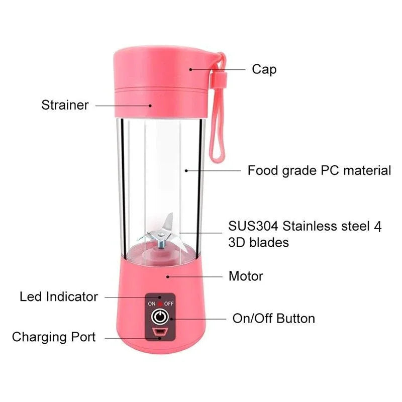 JuiceShake Pro - Mini Liquidificador Portátil Recarregável